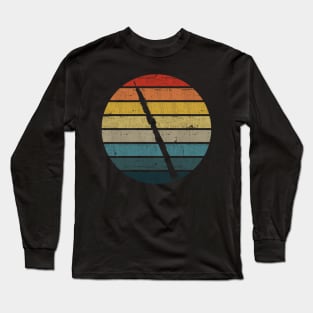 Basson Fagotto Silhouette On A Distressed Retro Sunset product Long Sleeve T-Shirt